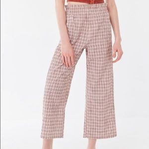 NWOT UO Checkered Wide Leg Paperbag Pant